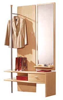 Furniture123 Life Clothes Stand & Mirror in Light Beech