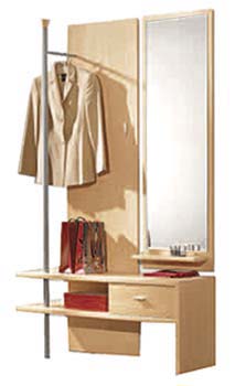 Furniture123 Life Clothes Stand & Mirror in Maple