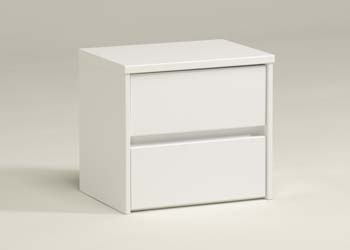 Lift 2 Drawer Bedside Chest in White