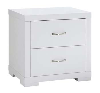 Lina 2 Drawer Bedside Chest in White