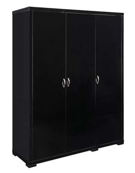 Furniture123 Lina 3 Door Wardrobe in Black - FREE NEXT DAY