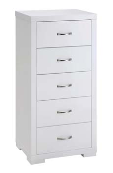 Lina 5 Drawer Chest in White