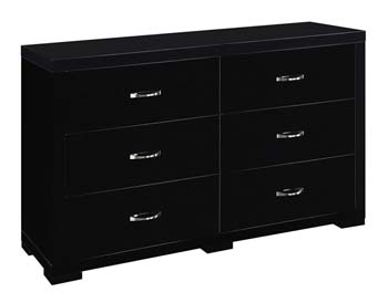 Furniture123 Lina 6 Drawer Chest in Black - FREE NEXT DAY