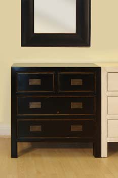 Furniture123 Ling Black Lacquered 2 2 Drawer Chest