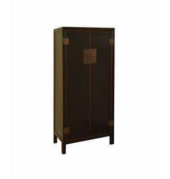 Furniture123 Ling Black Lacquered 2 Door Wardrobe
