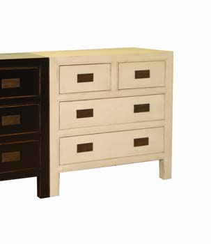 Furniture123 Ling White Lacquered 2 2 Drawer Chest