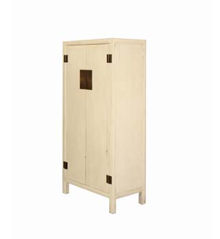 Furniture123 Ling White Lacquered 2 Door Wardrobe