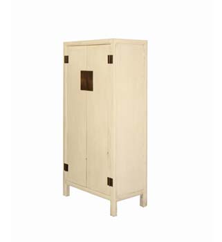 Furniture123 Ling White Lacquered 2 Door Wardrobe