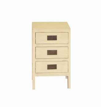 Furniture123 Ling White Lacquered 3 Drawer Bedside Chest