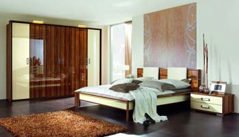 Furniture123 Linus Bedroom Set in Cream With Headboard Pads