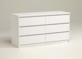 Furniture123 Lishman 6 Drawer Chest in White