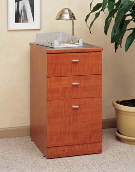 Living Dimensions 3 Drawer Pedestal in Satin Cherry - 11049