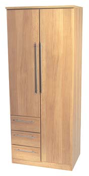 Furniture123 Loxley Oak 2 Door Combi Wardrobe