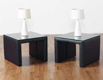 Luxor Bedside Table in Black or Brown (pair)