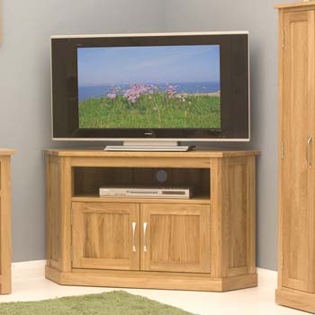 Furniture123 Maban Solid Oak Corner TV Unit