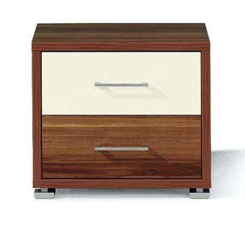 Furniture123 Mack Bedside Chest in Walnut and White