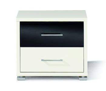 Furniture123 Mack Bedside Chest in White and Black