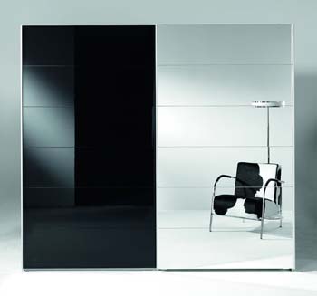 Furniture123 Mack Mirrored Wardrobe in Black