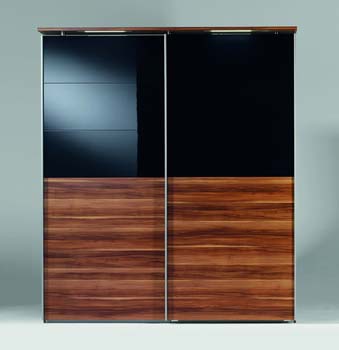 Furniture123 Mack Wardrobe in Walnut and Black