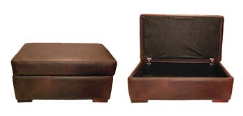 Macy Leather Ottoman Footstool