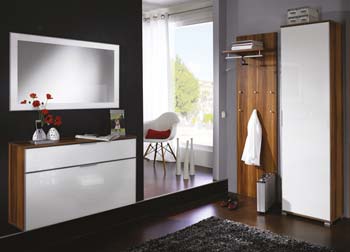 Furniture123 Madrid Hallway Furniture Set 2 in Walnut and White