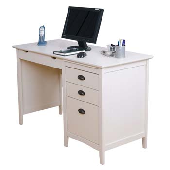 Maine White Computer Desk