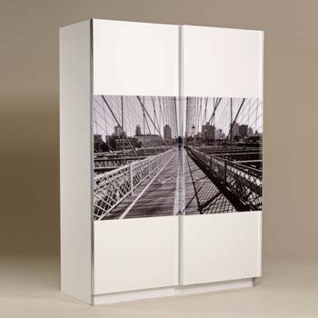 Furniture123 Manhattan Sliding 2 Door Wardrobe in White