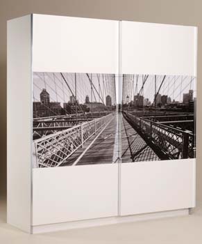 Furniture123 Manhattan Sliding 3 Door Wardrobe in White