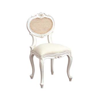Furniture123 Manoir White Bedroom Chair in Pink