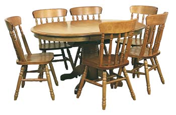 Furniture123 Maple Round Extending Dining Set