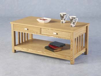 Furniture123 Marco Ash 2 Drawer Coffee Table
