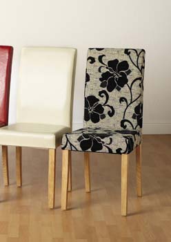 Furniture123 Maria Oak Dining Chair in Floral (pair) - FREE