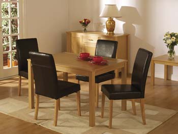Furniture123 Maria Oak Dining Set in Brown - SPECIAL OFFER! -