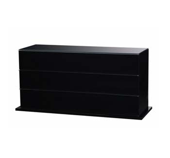 Furniture123 Marina High Gloss Black 3 Drawer Chest