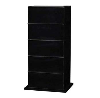 Furniture123 Marina High Gloss Black 5 Drawer Chest