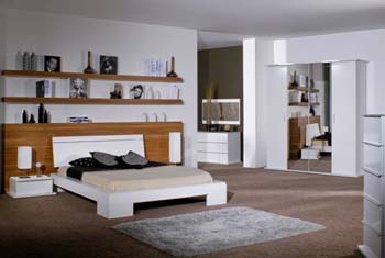 Furniture123 Marina White Bedroom Set with 4 Door Wardrobe