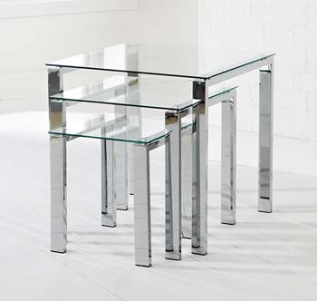 Marnie Clear Glass Nest Of Tables