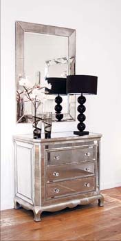 Furniture123 Marseille Glass 3 Drawer Chest - FREE NEXT DAY