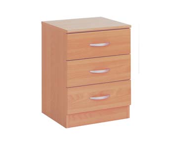 Furniture123 Mat 3 Drawer Bedside Chest in Japanese Pear Tree