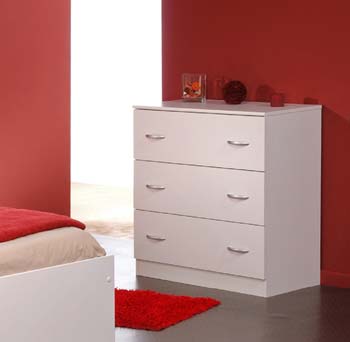 Furniture123 Mat 3 Drawer Chest in White