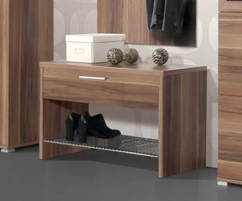 Furniture123 Mataro 1 Drawer Shoe Rack in Walnut