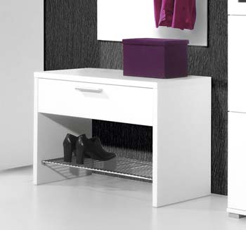 Furniture123 Mataro 1 Drawer Shoe Rack in White