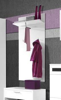 Furniture123 Mataro Coat Rack with Shelf in White