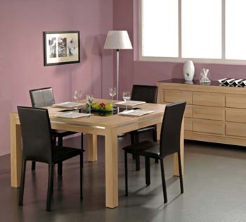 Furniture123 Mateo Square Dining Table in Natural Oak