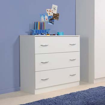 Furniture123 Matty 3 Drawer Chest in White - SPECIAL OFFER!