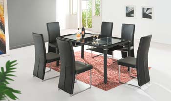 Furniture123 Medlar Rectangular Glass Dining Set