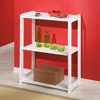 Furniture123 Meghan Solid White Pine 3 Shelf Bookcase