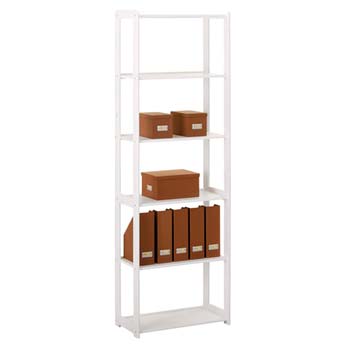 Furniture123 Meghan Solid White Pine 6 Shelf Bookcase