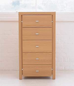 Furniture123 Meridian 5 Drawer Narrow Chest