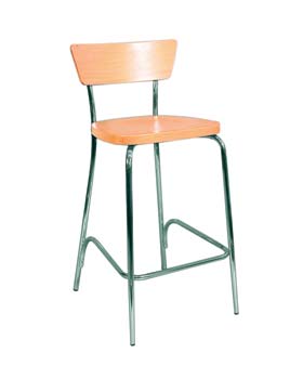 Furniture123 Mestra Stool with Wooden Seat